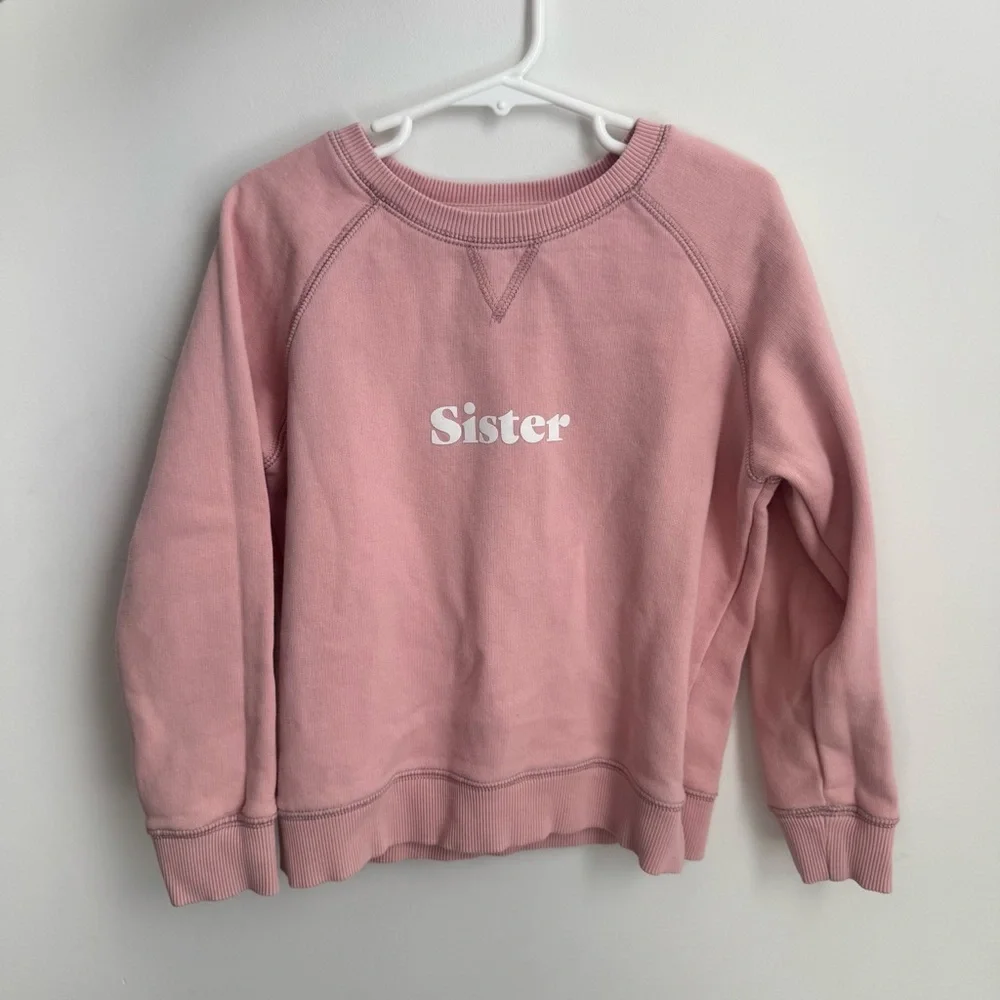 Bob & Blossom Sister Sweatshirt Pink Size 6 Years EUC